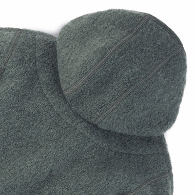 Walkoverall in Olive im Detail Kapuze