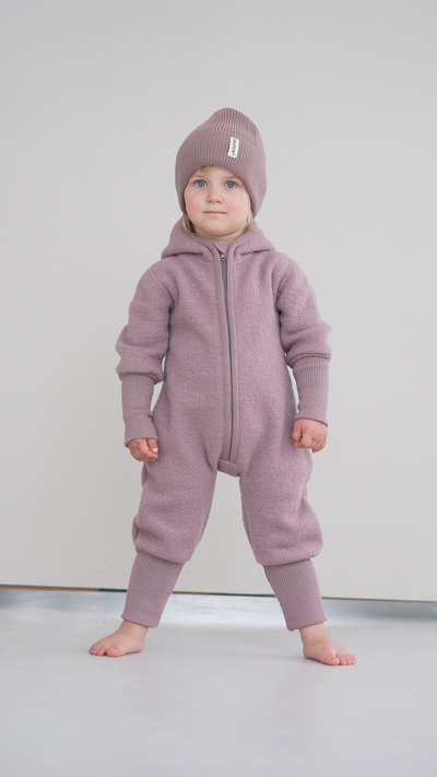 B Ware: Overall aus Wollwalk mit Teddy-Kapuze und Bündchen | Baby & Kinder (Sale)