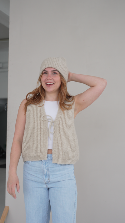 Grobstrick Weste aus Alpaka | Damen