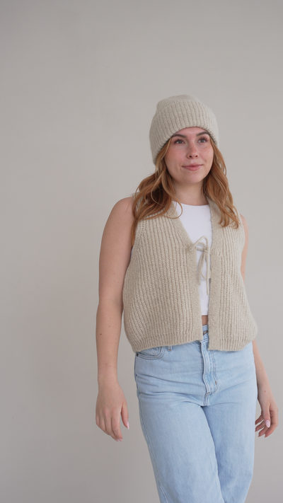 Grobstrick Weste aus Alpaka | Damen