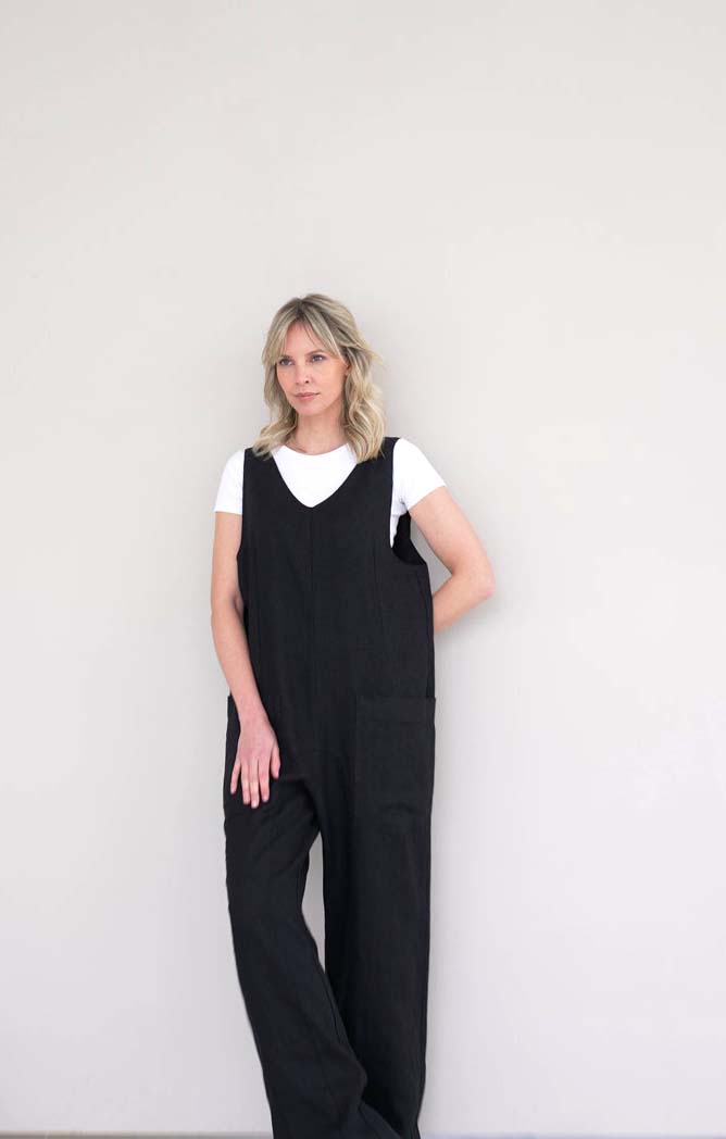Leinen Latzhose