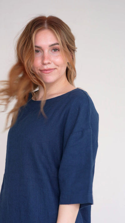 Kleid mit Taschen aus Leinen | Damen