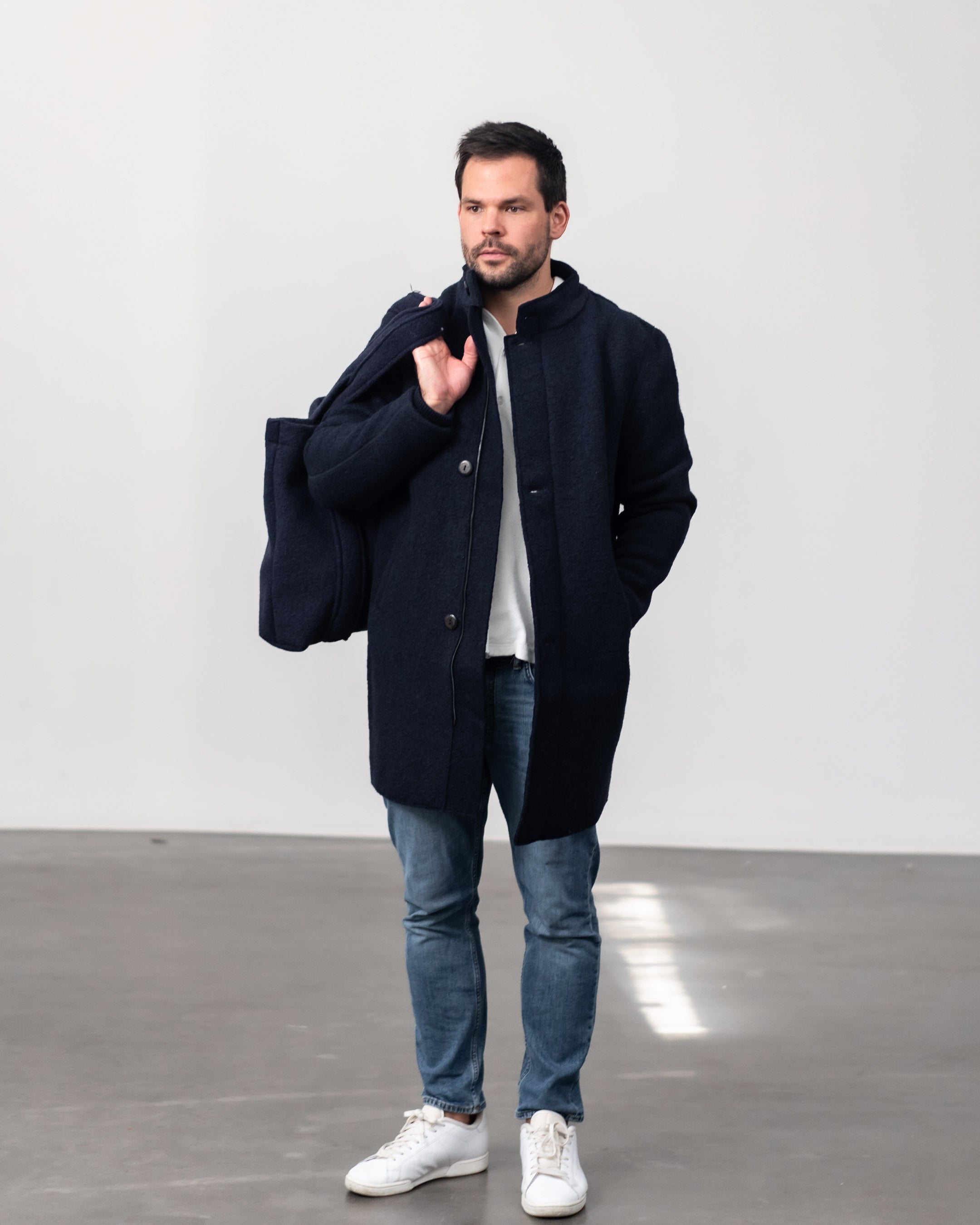Men's Boiled Wool Coat made of Merino Wool – Simple & Durable