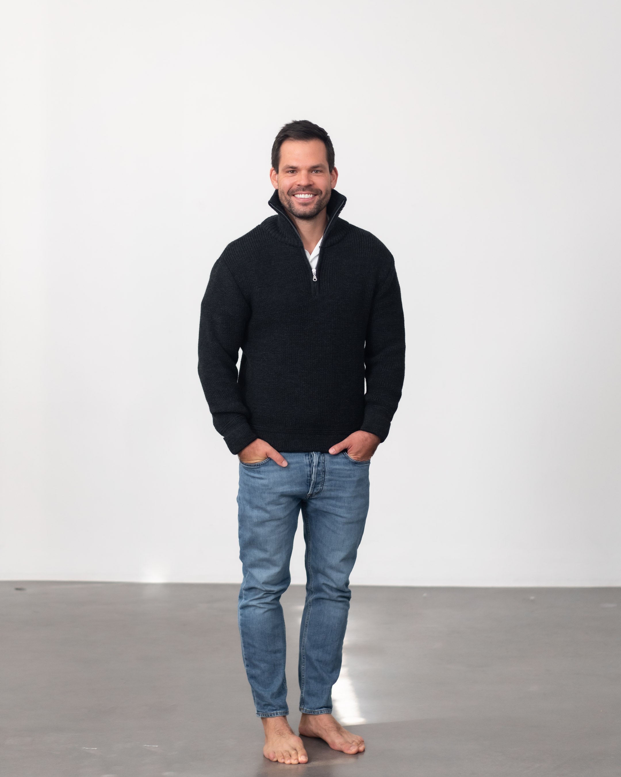 Unisex Struktur-Strick-Troyer aus Merinowolle