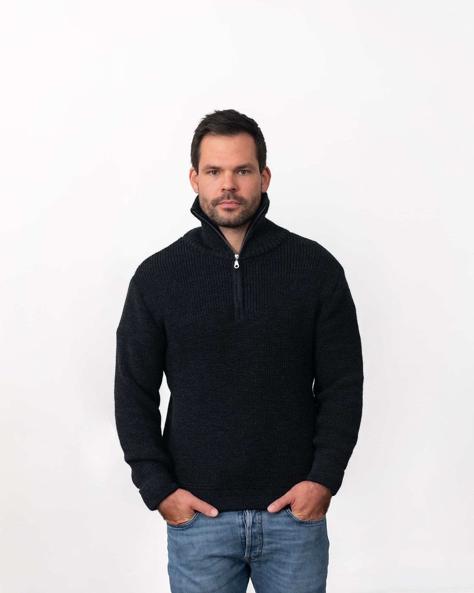 Unisex Textured Merino Wool Troyer