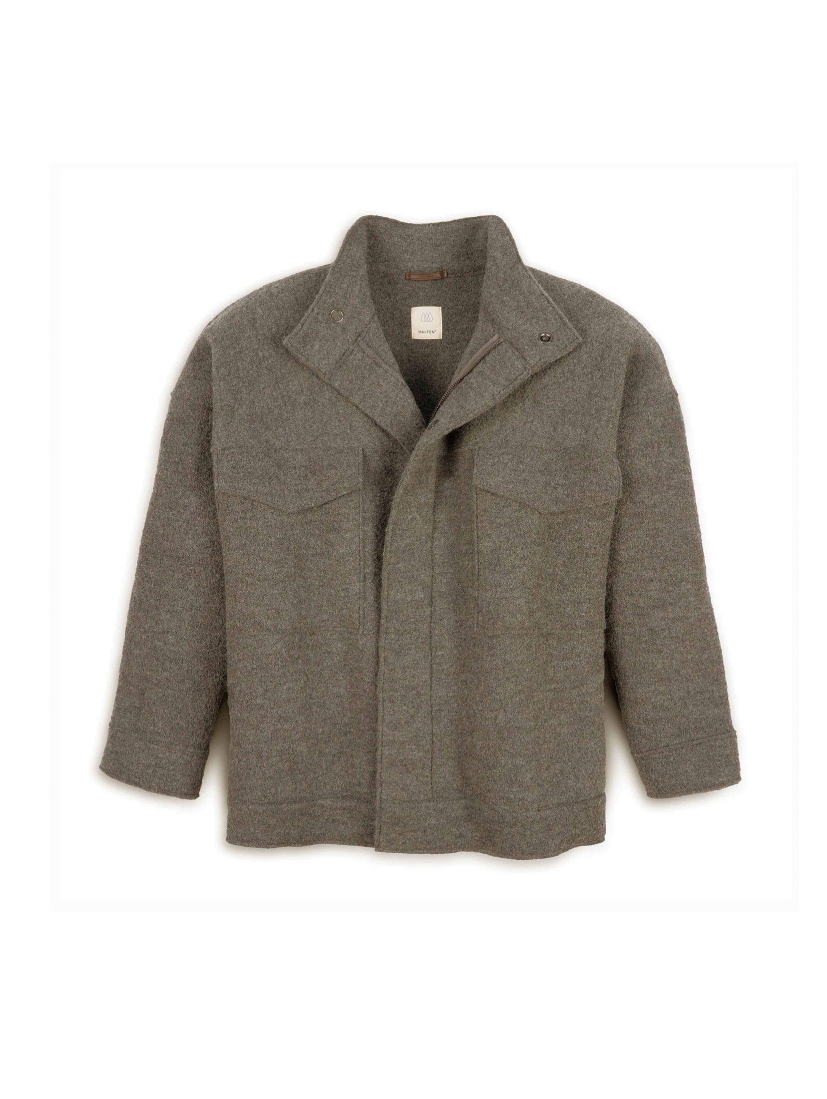 Herren Jacke aus Walk in Nuss