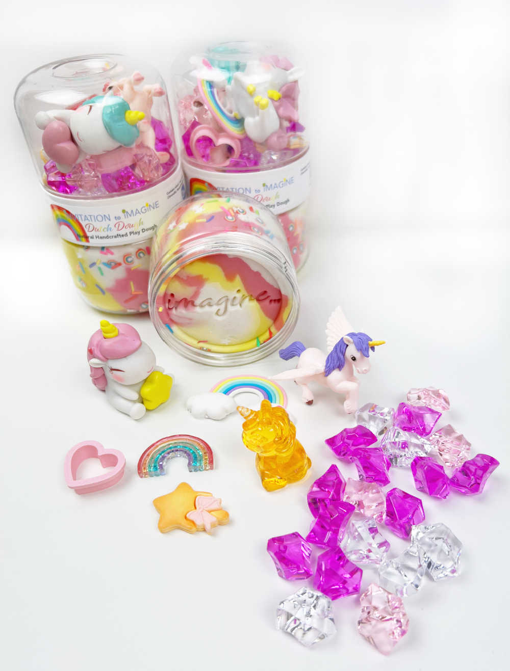 Kinderknete mit Spielzeug "Regenbogen" Spielknete-Set | Kinder