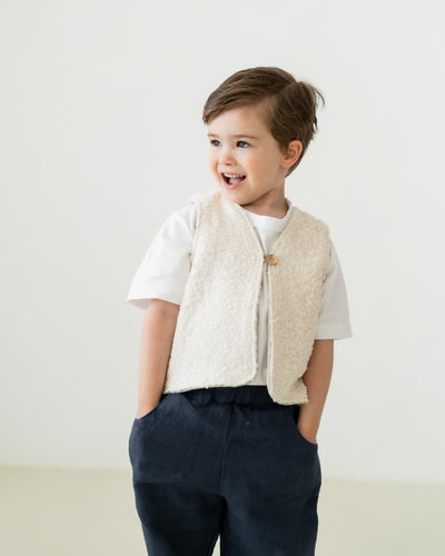 Teddyweste aus feinem Wollwalk | Kinder