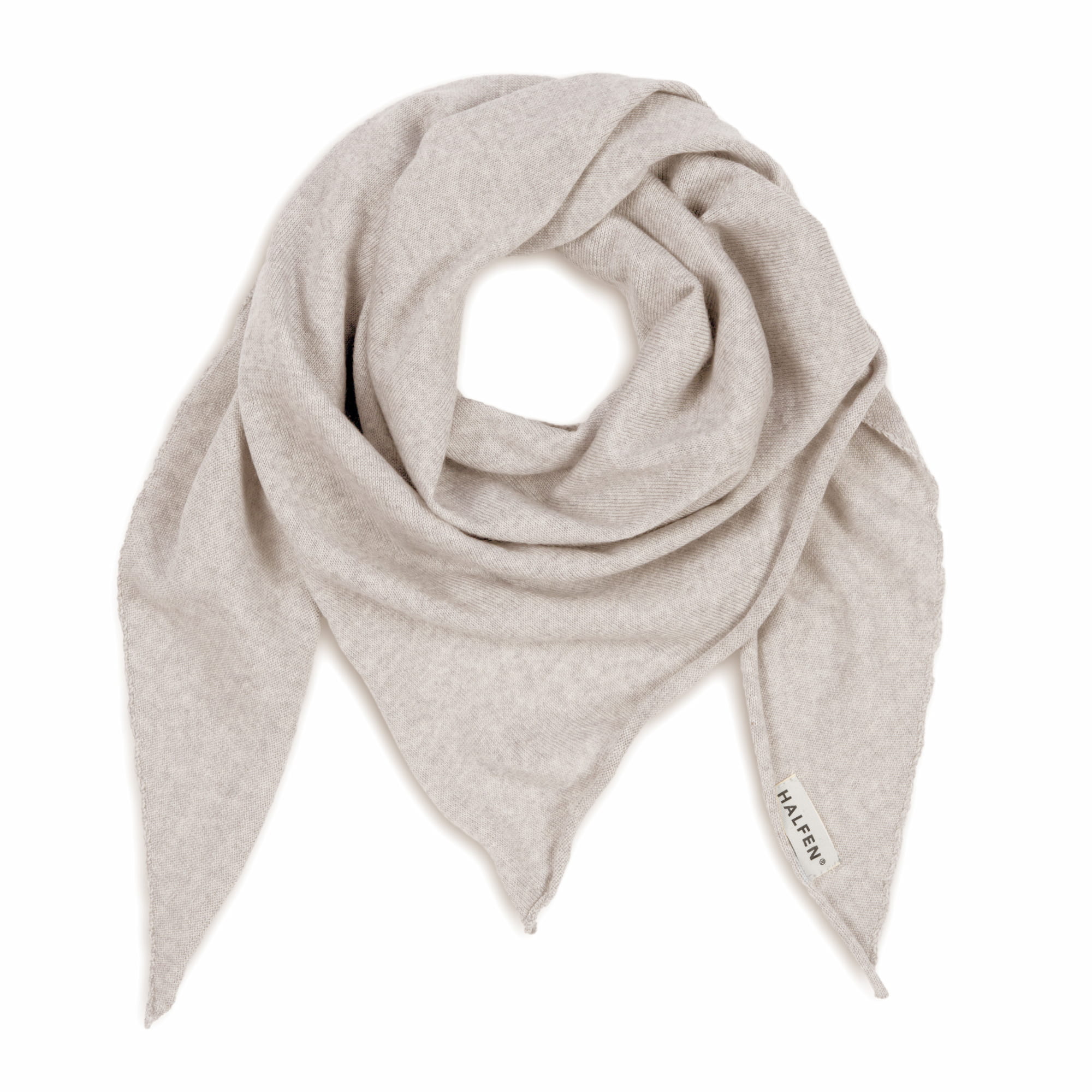 Dreiecksschal für Kinder aus Merinowolle in Natur – Frontansicht