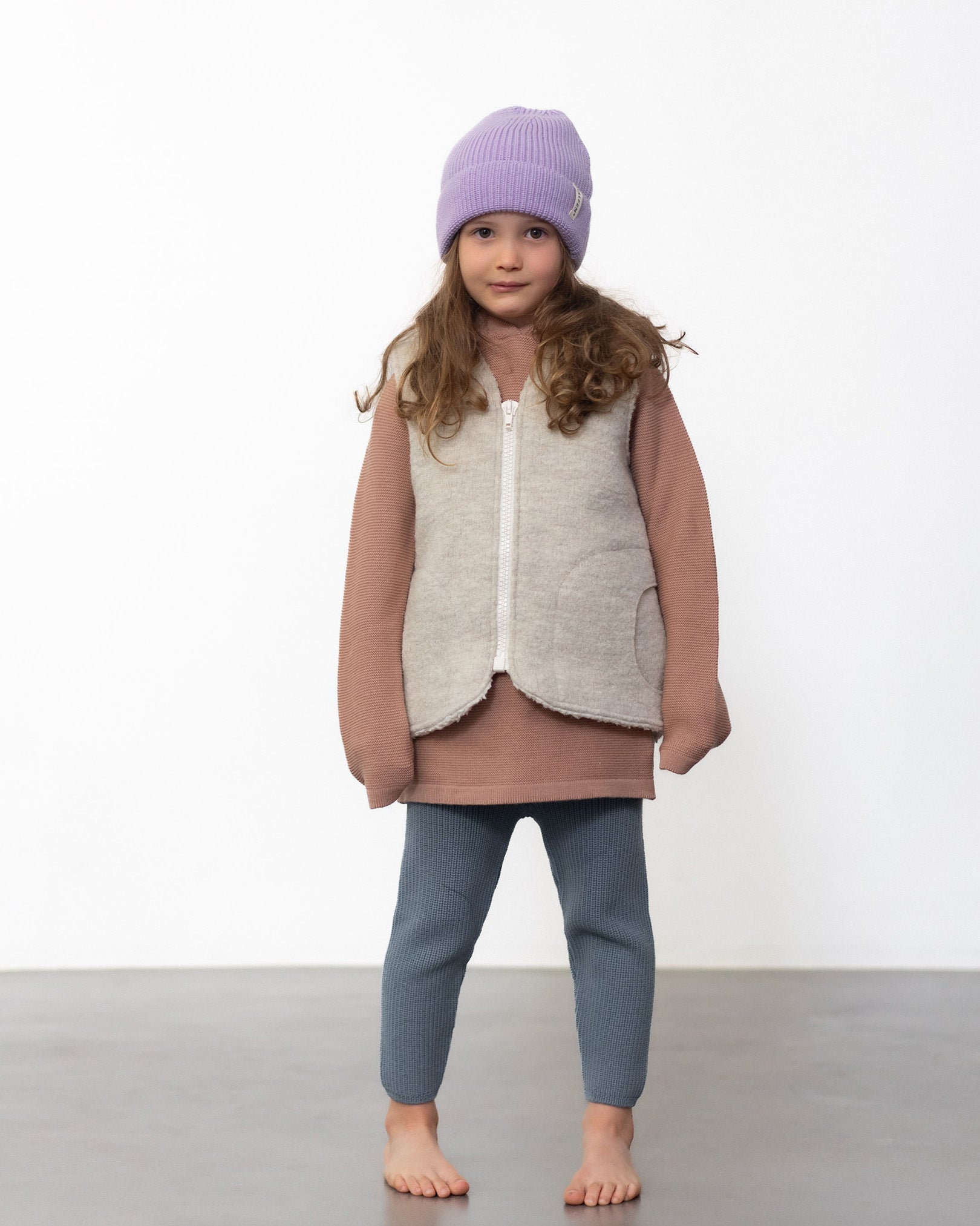 Walk fleece vest with teddy bear