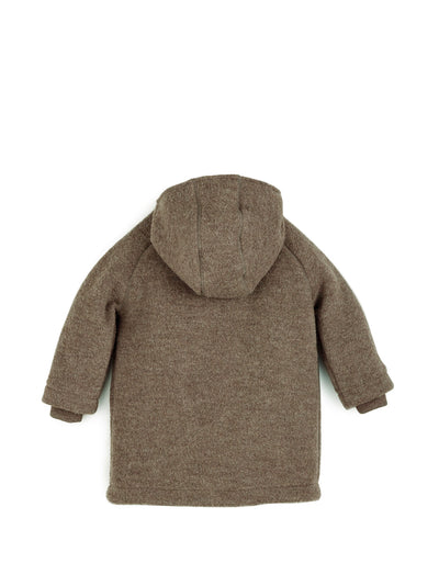 Hooded boiled wool coat | Kids