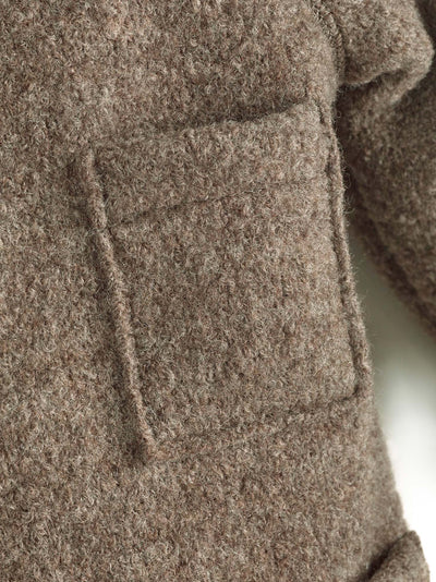 Hooded boiled wool coat | Kids