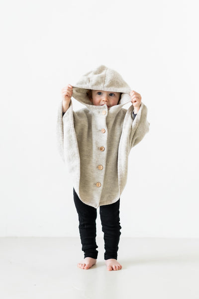 Poncho aus feinem Wollwalk | Baby & Kinder
