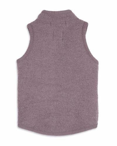 Kinder Weste aus Wollwalk in Mauve Rückansicht