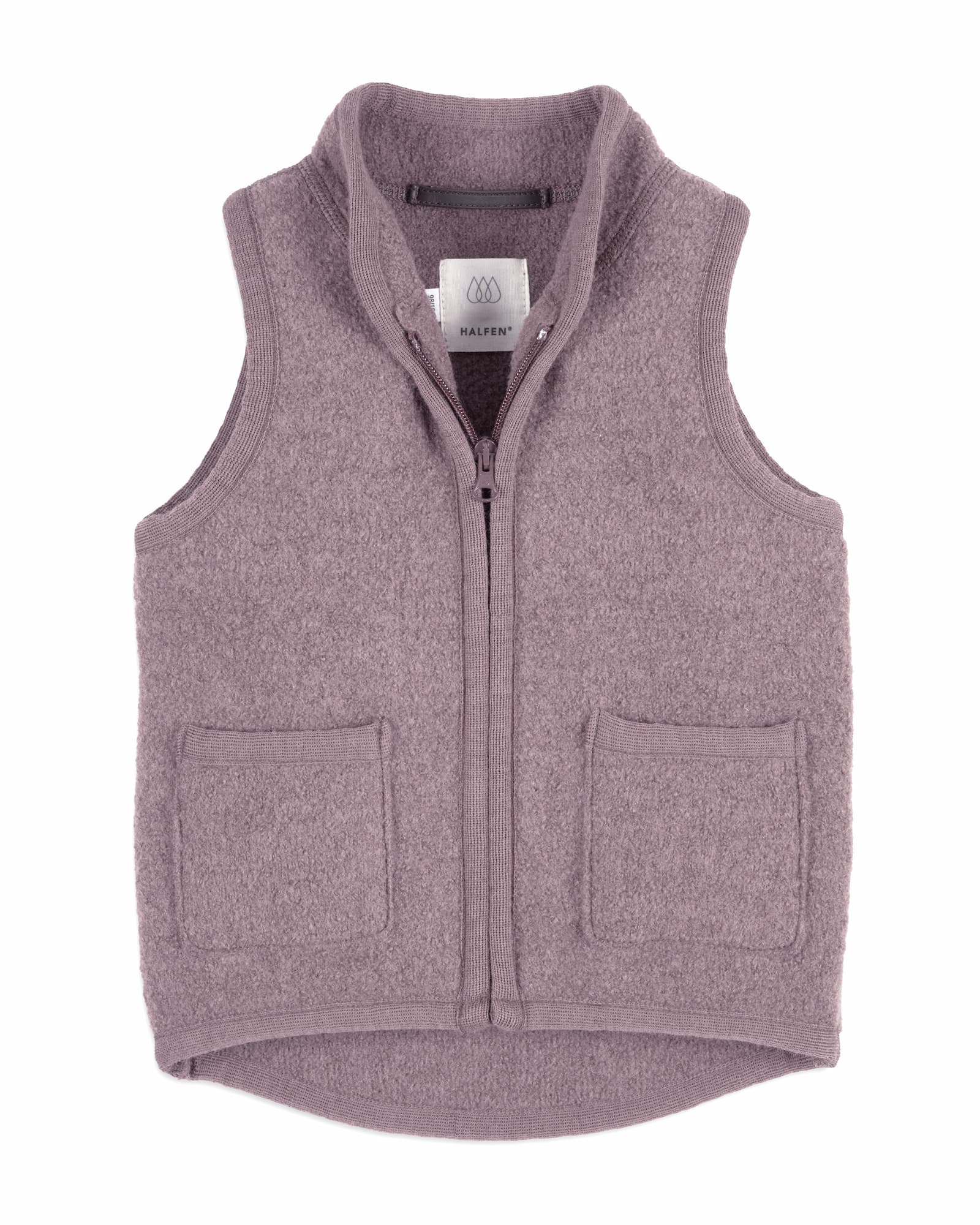 Kinder Weste aus Wollwalk in Mauve 