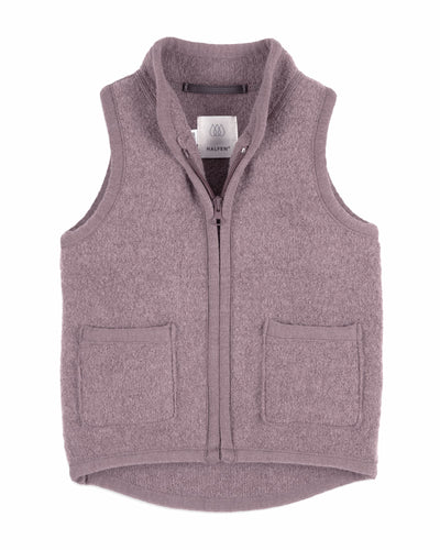 Kinder Weste aus Wollwalk in Mauve 