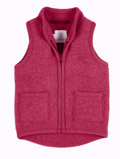 Kinder Weste aus Wollwalk in Pink