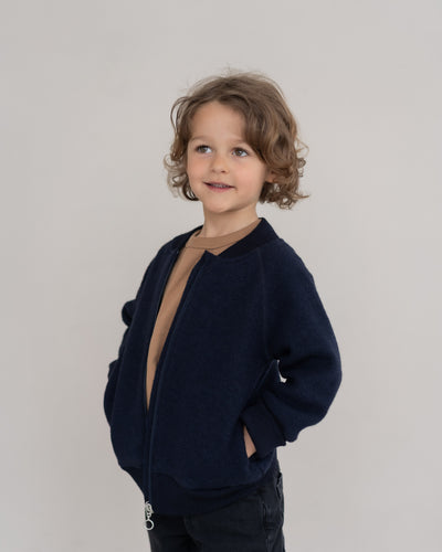 Bomberjacke aus feinem Wollwalk | Kinder