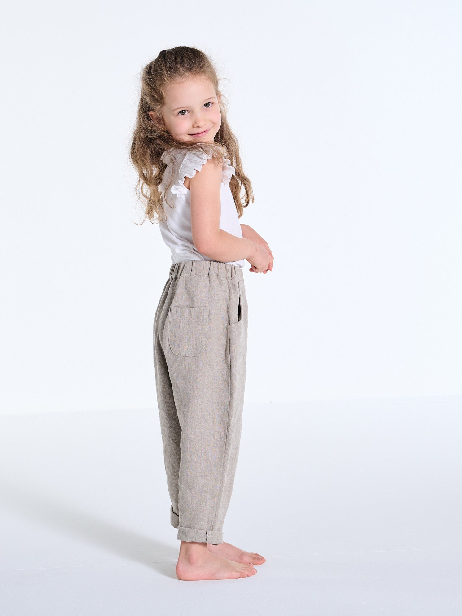 Kinder Leinen Hose