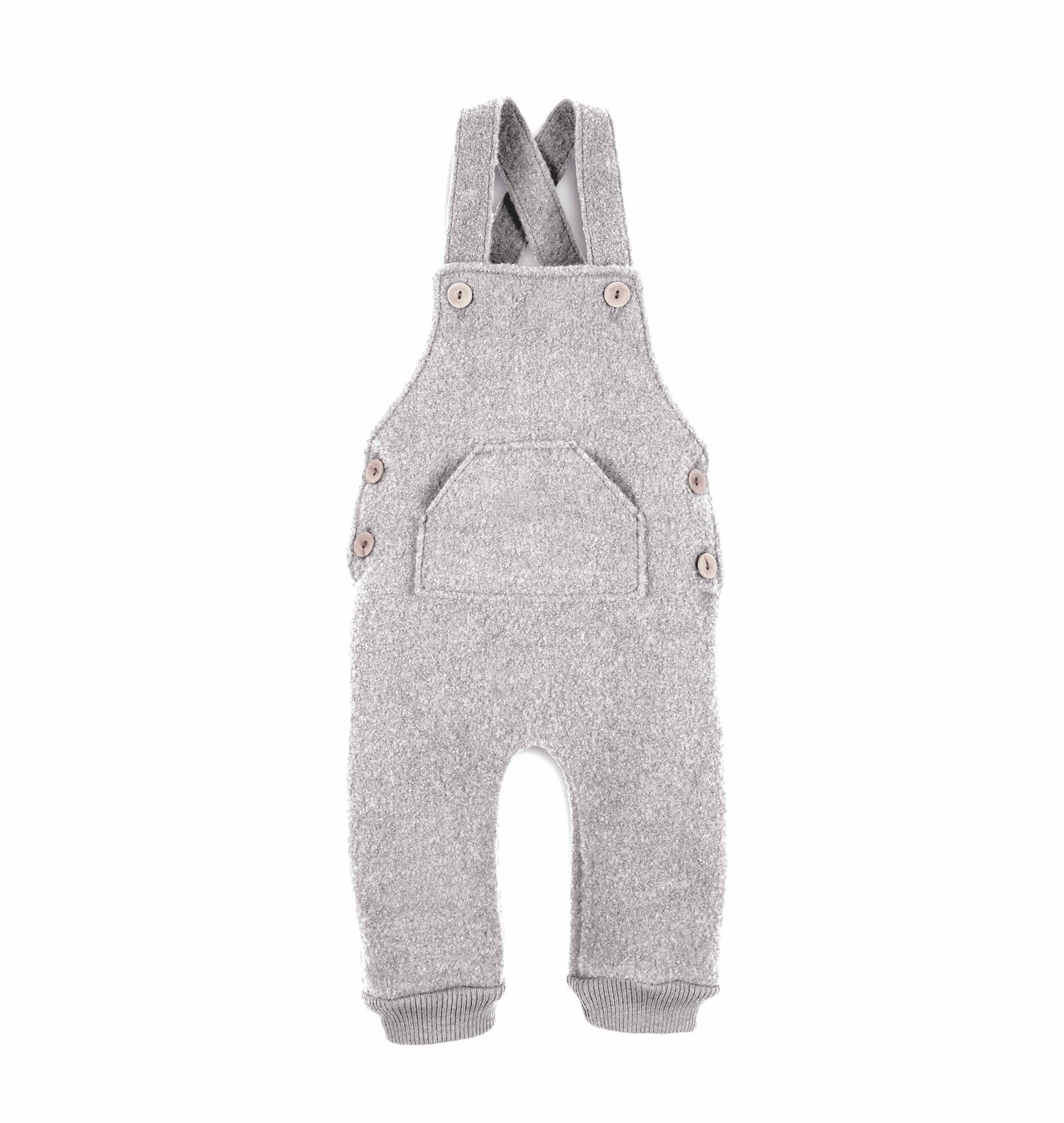 Latzhose aus Walk von Halfen in Grau