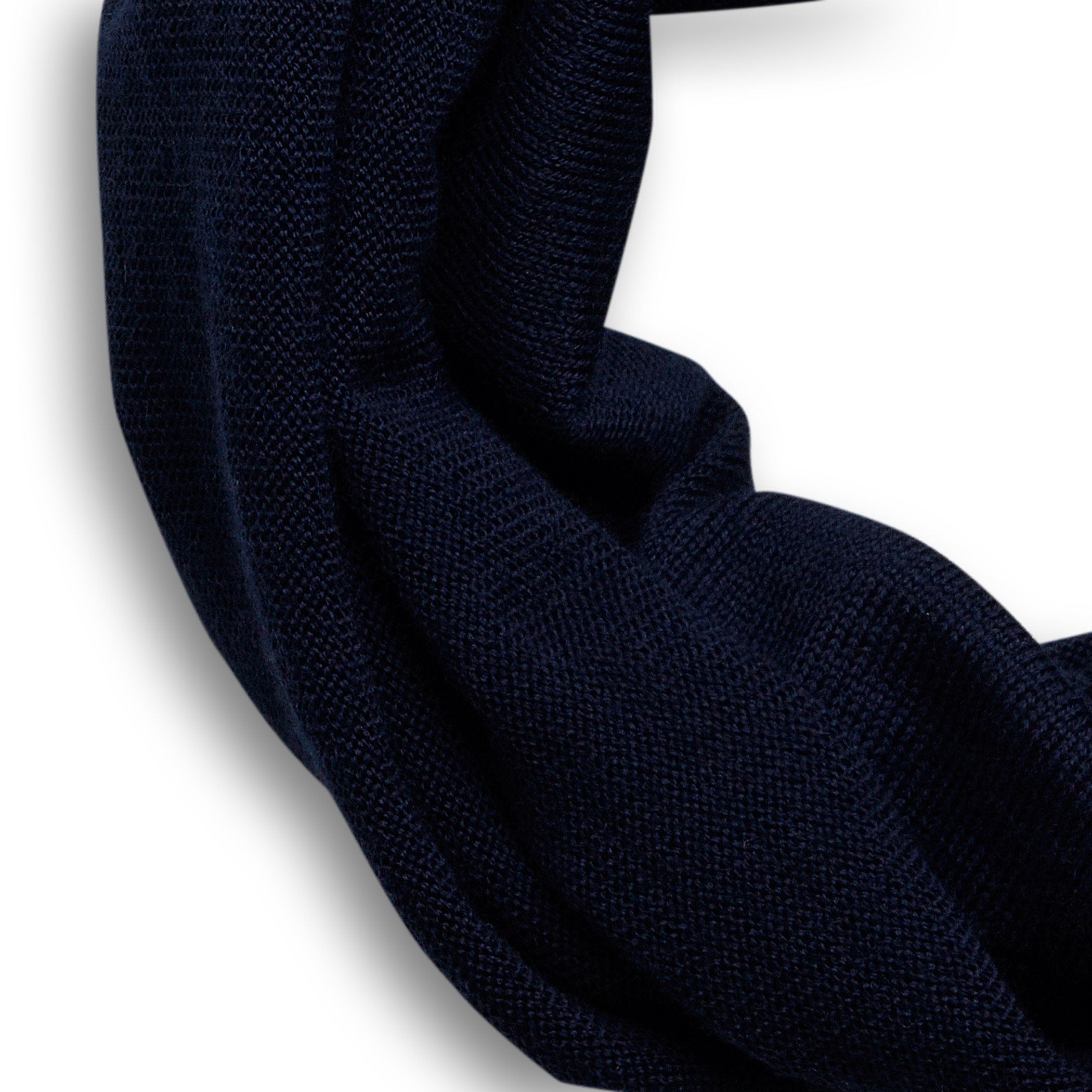 Loop Kinder Schal aus Merinowolle in Marine – Detailansicht 