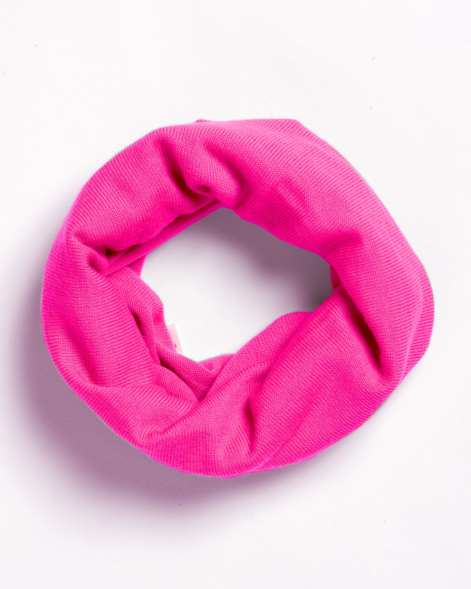 Loop Kinder Schal aus Merinowolle in Neon Pink