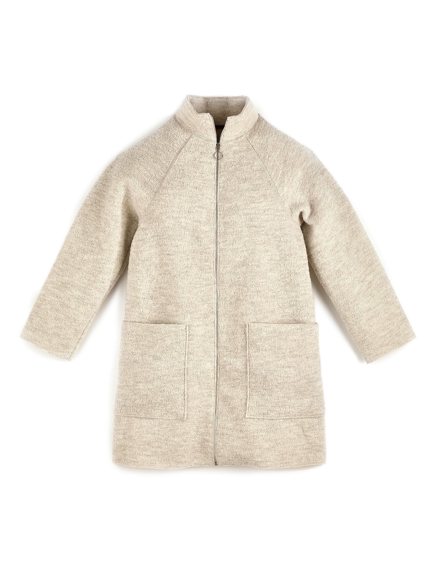 Women's Boiled Wool Short Coat - Halfen