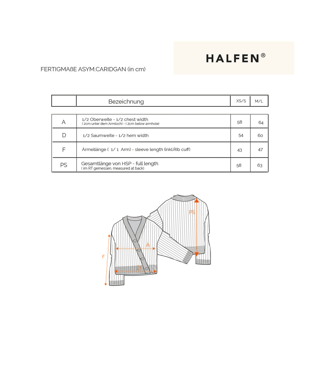 Passform Asymmetrischer Cardigan