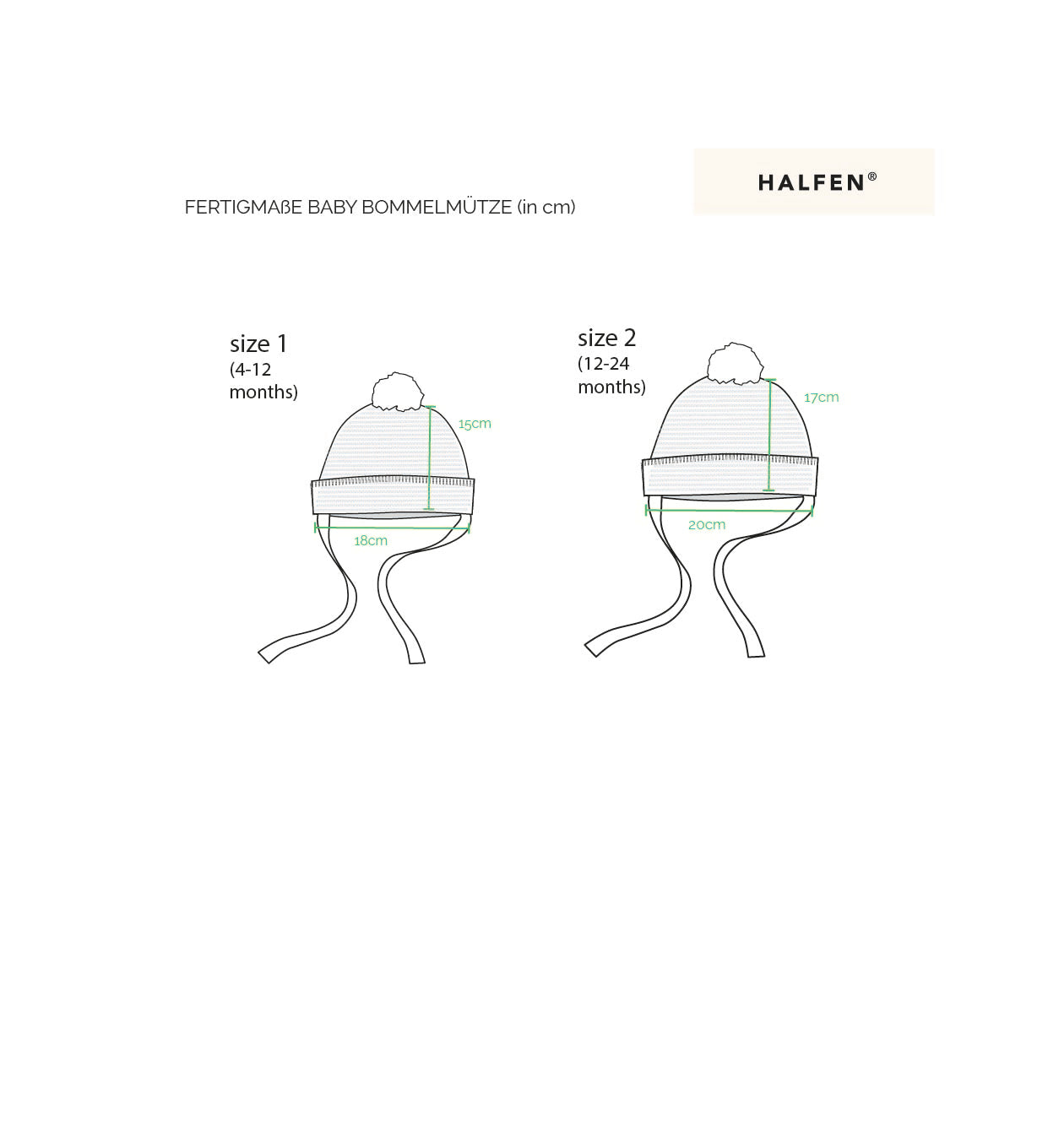 Passform Cashmere Baby Bommelmütze zum Binden