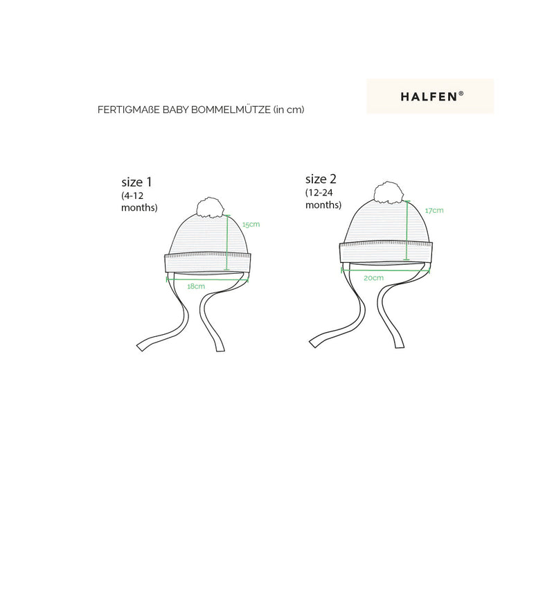 Passform Cashmere Baby Bommelmütze zum Binden