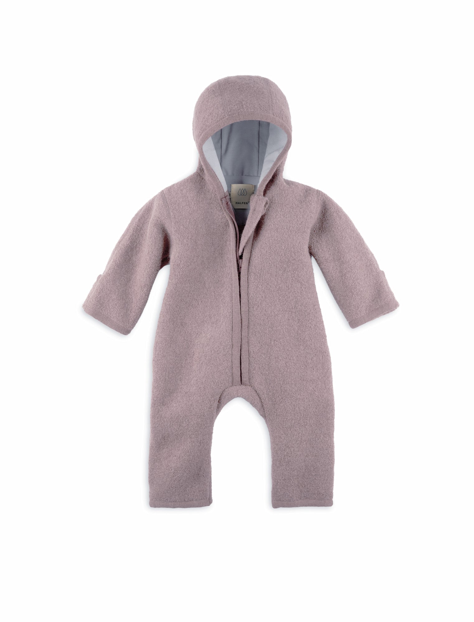 Wollwalk Overall in Mauve von vorne