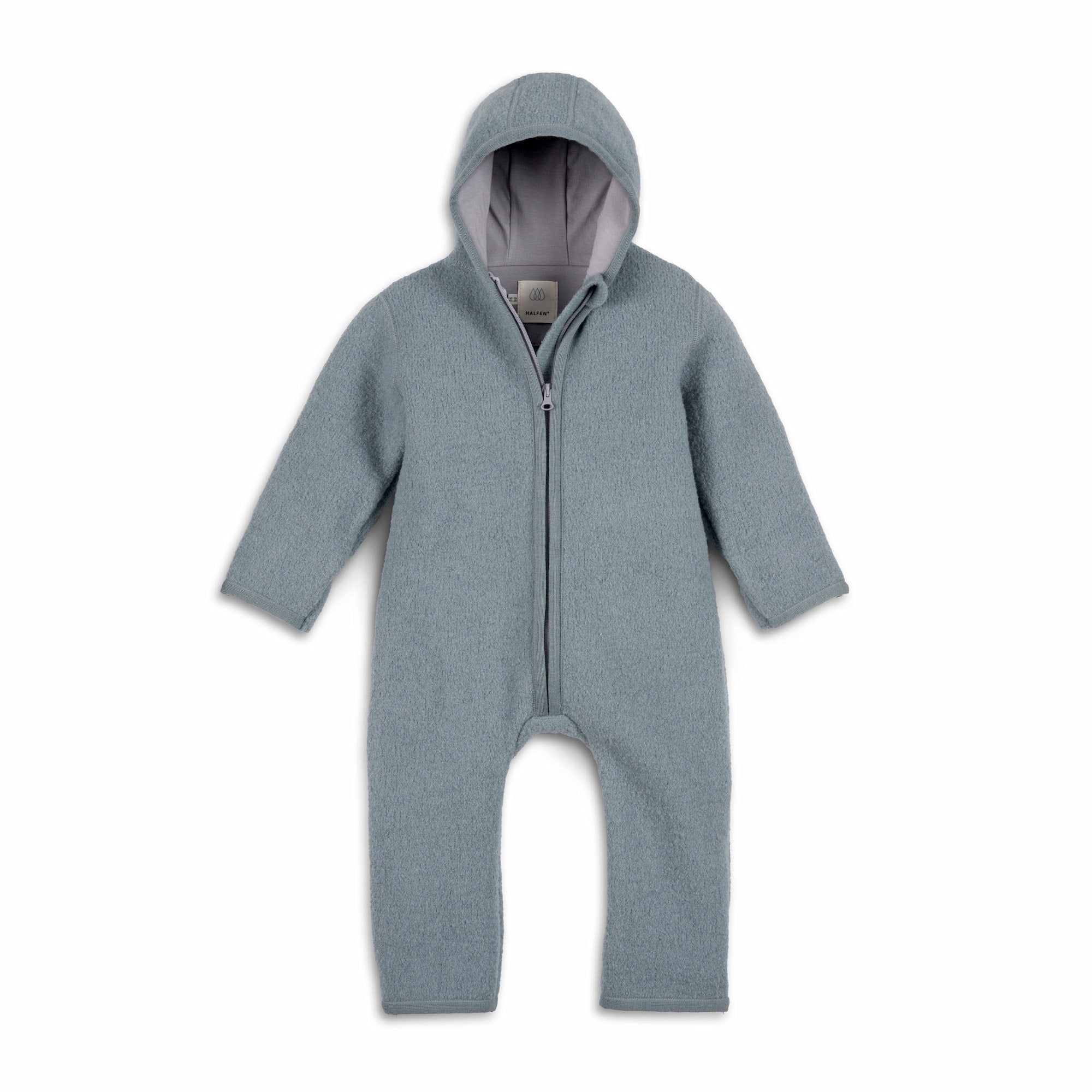 Wollwalk Overall Rauchblau von vorne