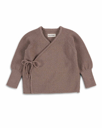 Schlüttli Wickeljacke aus Merinowolle in Farbe Nuss für Babys