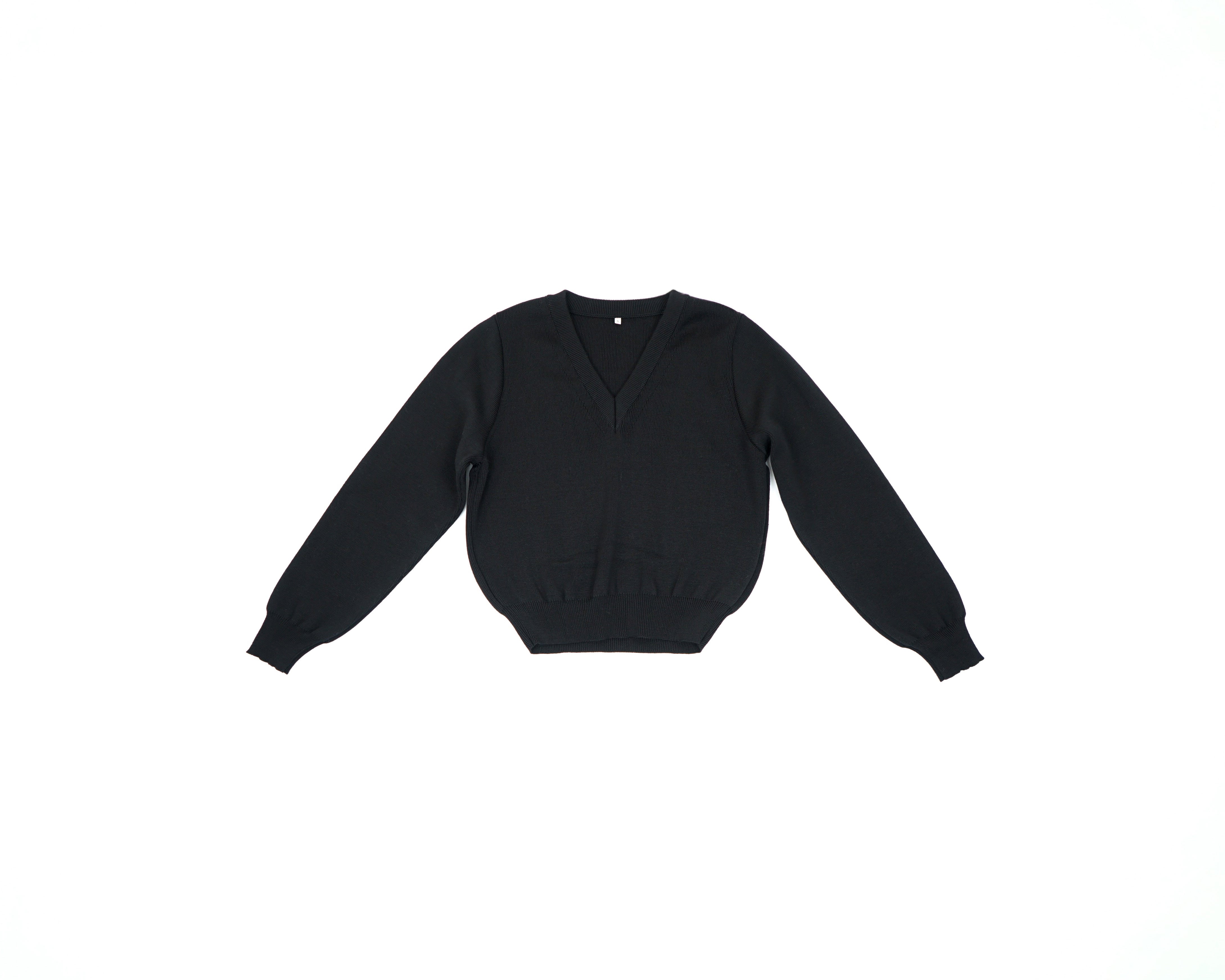 fest gestrickter V-Neck Sweater