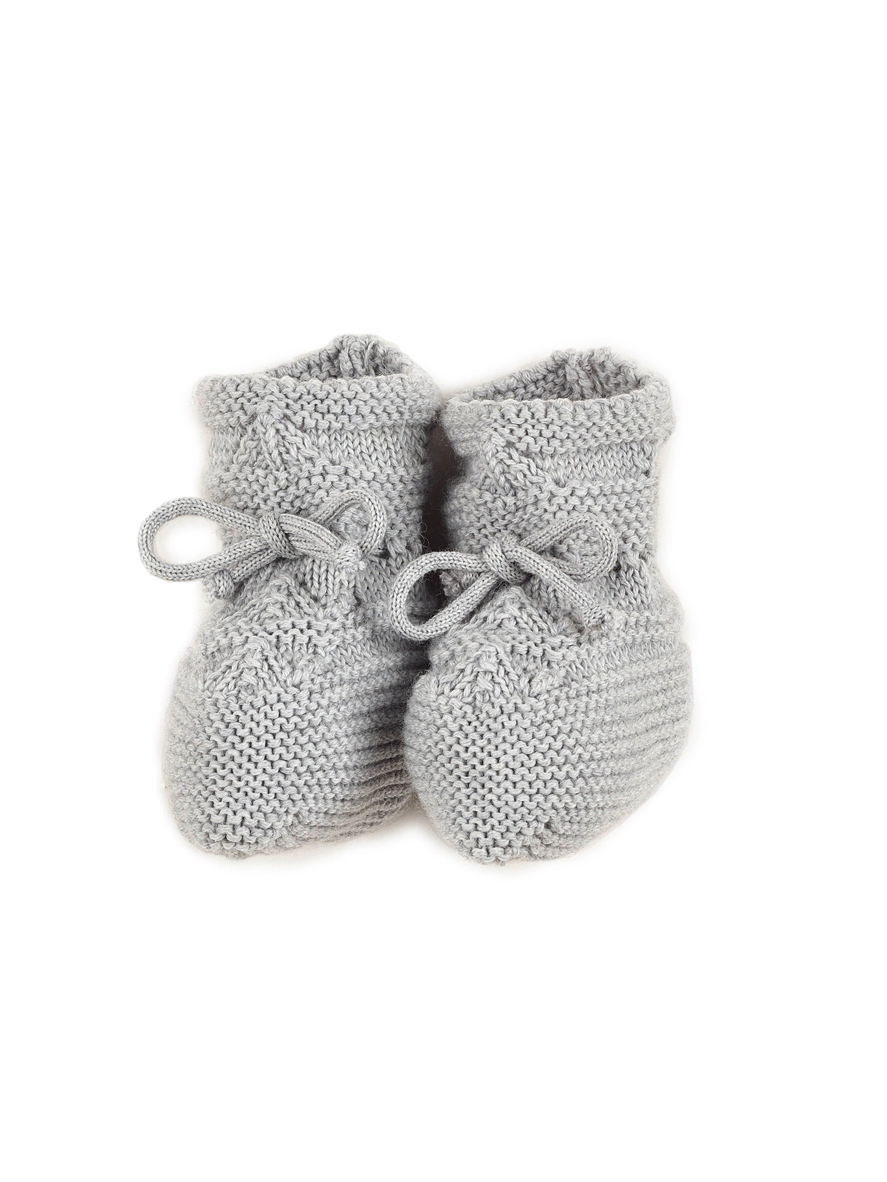 Grobstrick Babyschühchen zum Binden