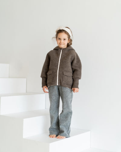 Winterjacke aus Wollwalk mit Teddyfutter | Kinder