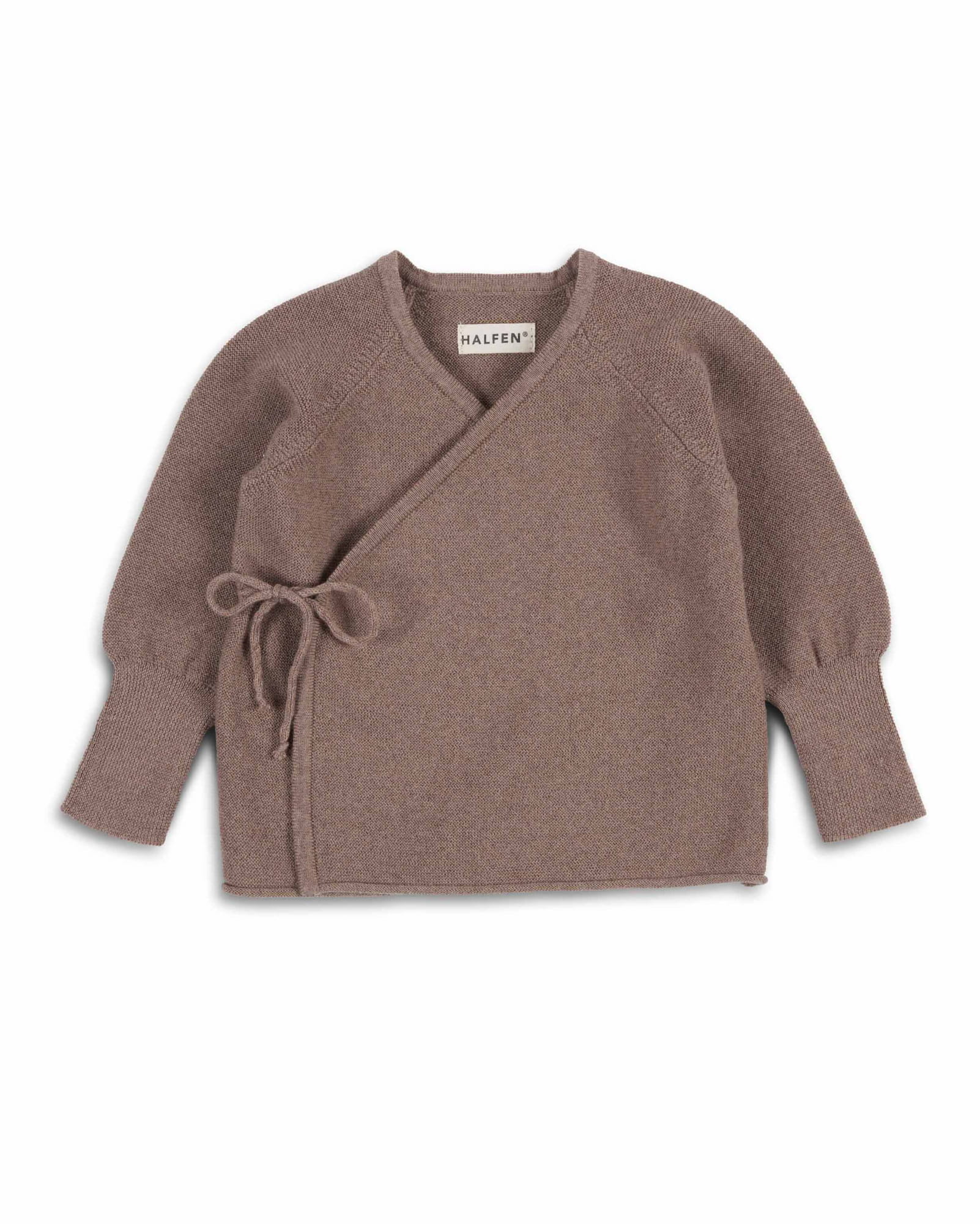 Schlüttli Wickeljacke aus Merinowolle in Farbe Nuss für Babys