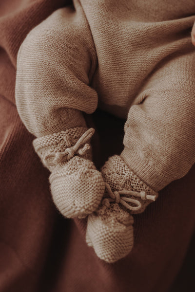 Grobstrick Schühchen aus Merino | Baby
